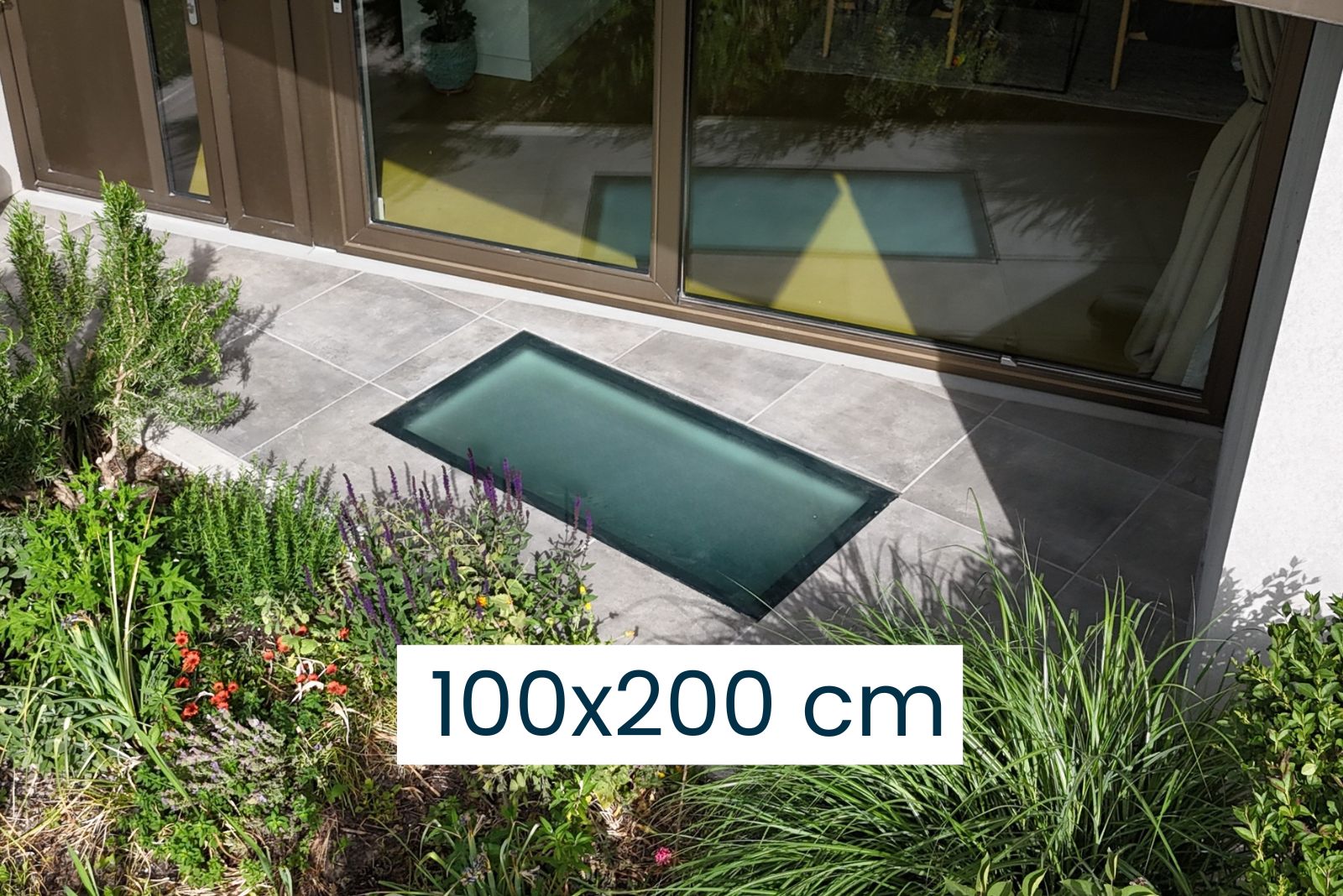 Ultraglas Begehbares Glas, Dachfenster Oberlicht 100x200 cm