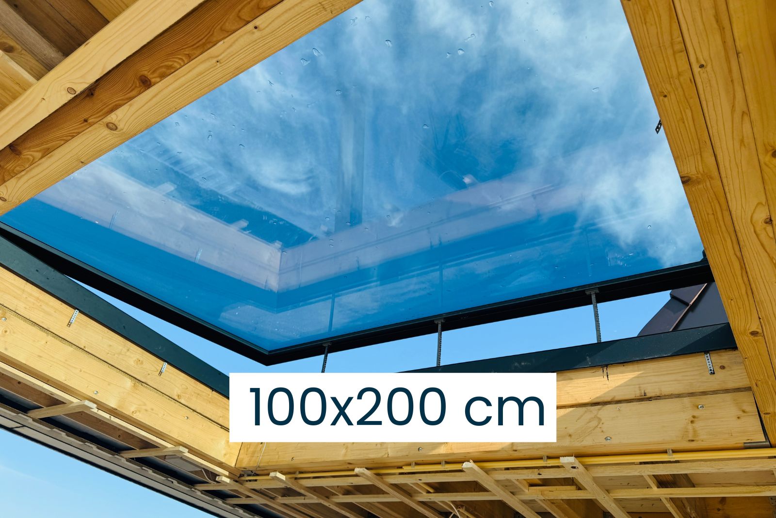Ultraglas Dachfenster Elektrisch öffnendes 100 x 200cm