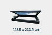 Ultraglas Flachdach Ausstieg Dachfenster 123.5 x 233.5 cm