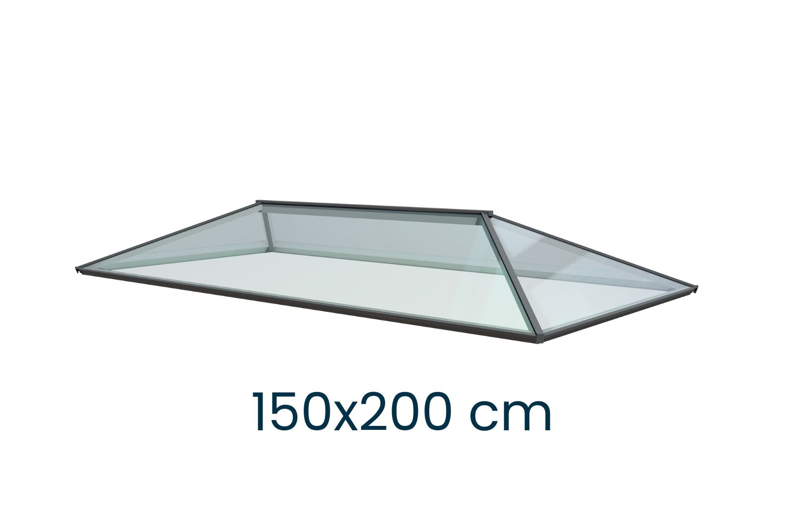 Ultraglas Premium Moderne Lichtkuppel Flachdach 150 x 200cm Grau/ Weiß – auf Lager